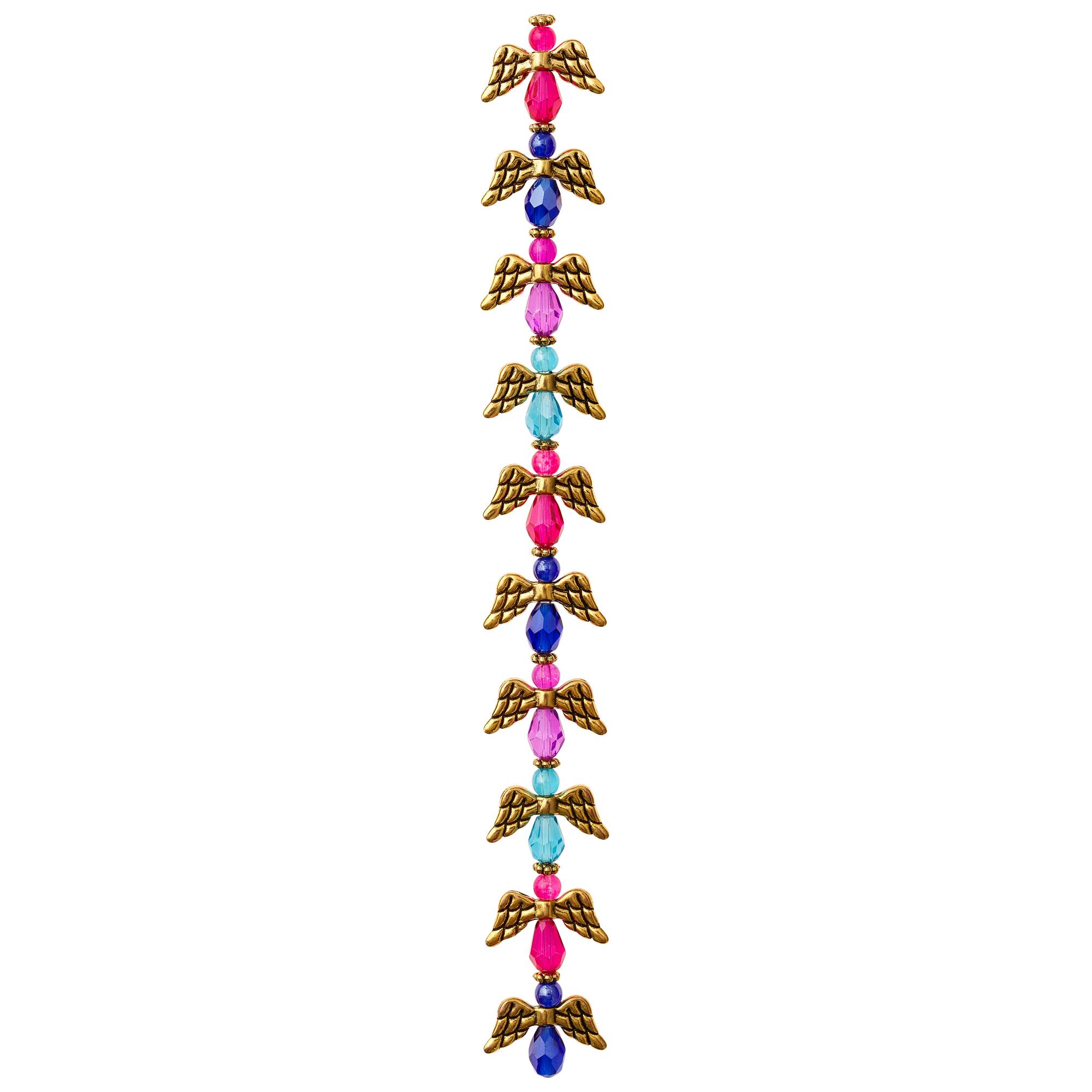 Blue & Purple Metal & Glass Angel Beads by Bead Landing™